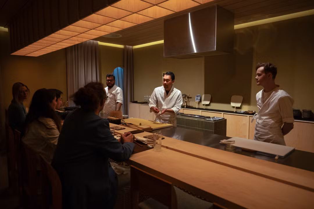 Counter view at Hos Bobby — Nordic-Japanese omakase in Bergen